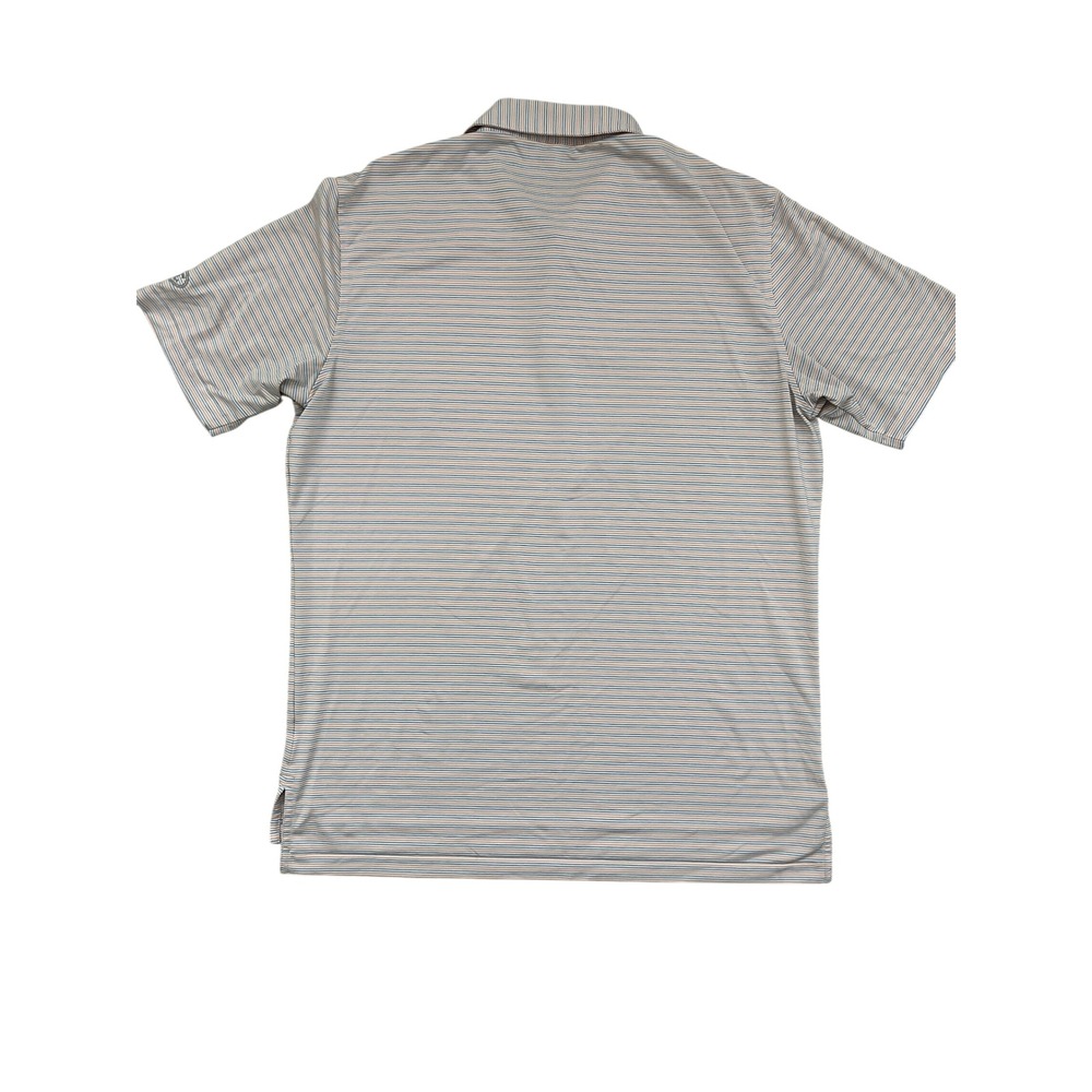 Peter Millar Summer Comfort Mens Large Orange Grey Striped Golf Polo Shirt L - Picture 4 of 8